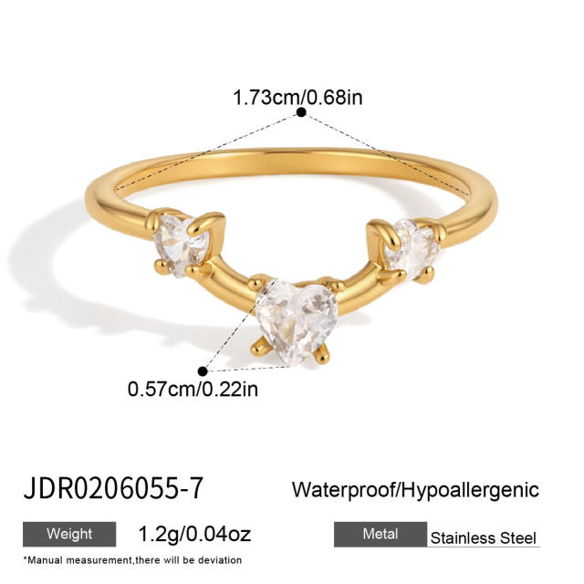 316L cubic zircon smile face shape stainless steel necklace earrings rings set
