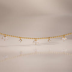 Delicate cubic zircon stainless steel necklace