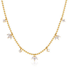 Delicate cubic zircon stainless steel necklace