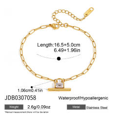 Elegant T bar pendant diamond stainless steel necklace earrings bracelet set