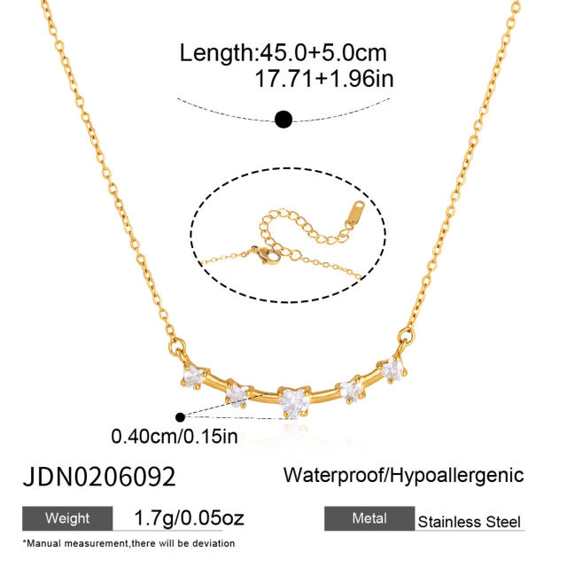 316L cubic zircon smile face shape stainless steel necklace earrings rings set