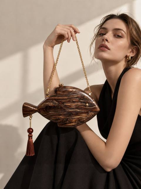 Fish-shaped acrylic evening bag