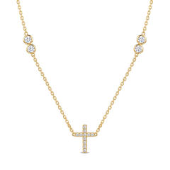 New cross-shaped stainless steel necklace and bracelet set