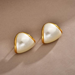 French trend polka dots pearl earrings 18K gold plated earrings