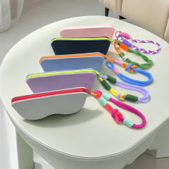 Popular Glasses Storage Bag Dopamine Silicone Glasses Bag with Lanyard
