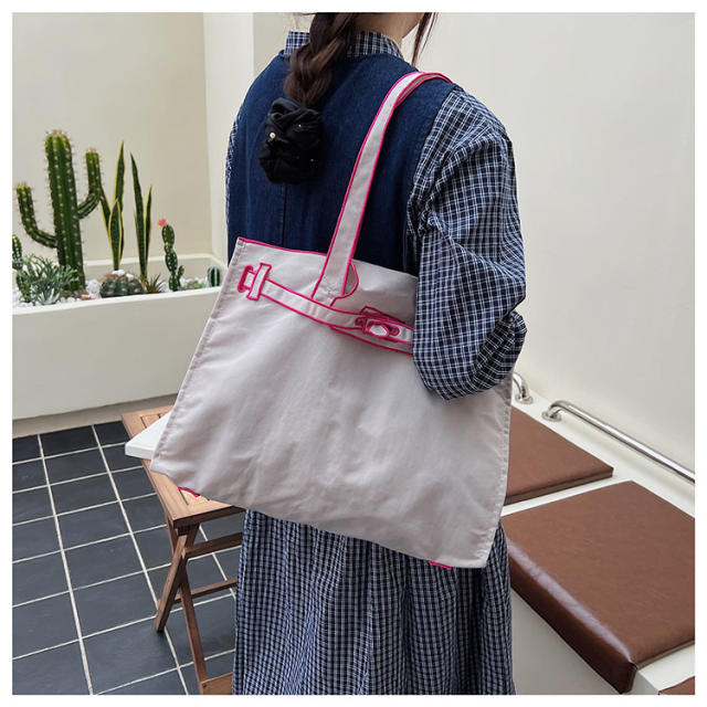 2026 Embroidered Tote Bag Fashionable Large-Capacity Eco-Friendly Shopping Bag