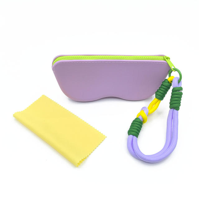 Popular Glasses Storage Bag Dopamine Silicone Glasses Bag with Lanyard