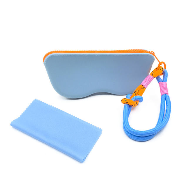 Popular Glasses Storage Bag Dopamine Silicone Glasses Bag with Lanyard