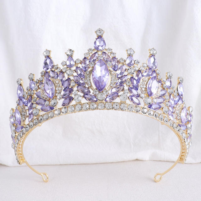 Bride Crown Alloy Horse Eye Rhinestone Queen Crown Bride Wedding Headwear