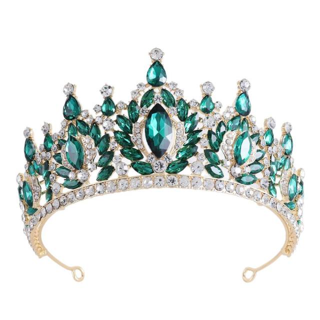 Bride Crown Alloy Horse Eye Rhinestone Queen Crown Bride Wedding Headwear
