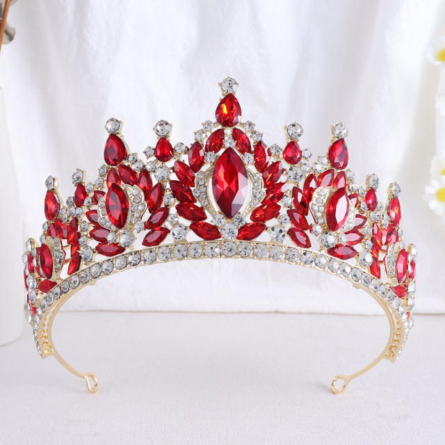 Bride Crown Alloy Horse Eye Rhinestone Queen Crown Bride Wedding Headwear