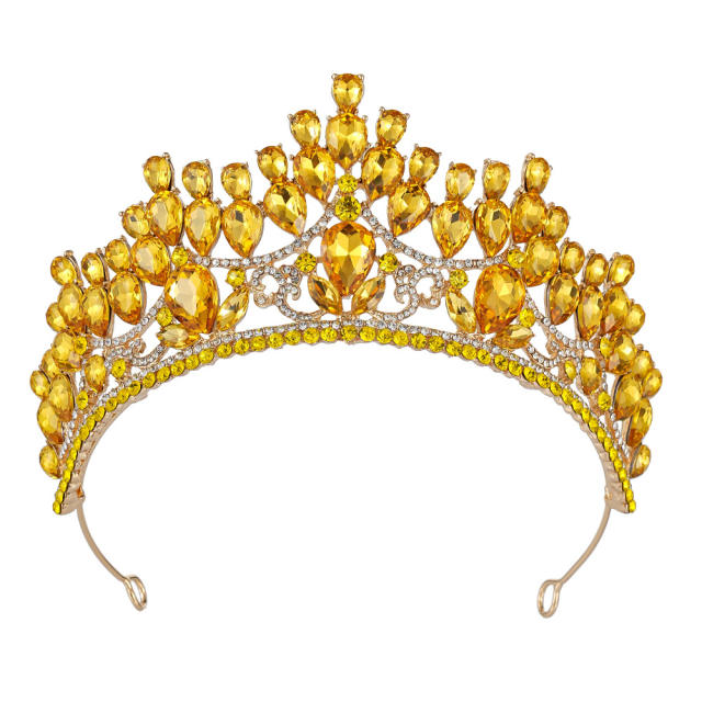 Bridal Crown Baroque Alloy Colorful Crown Crown