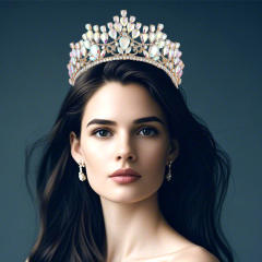 Bridal Crown Baroque Alloy Colorful Crown Crown