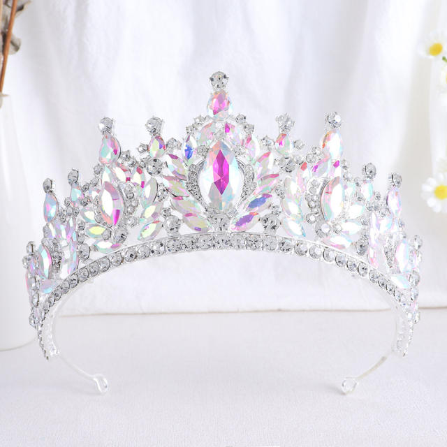 Bride Crown Alloy Horse Eye Rhinestone Queen Crown Bride Wedding Headwear