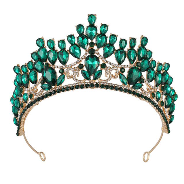Bridal Crown Baroque Alloy Colorful Crown Crown