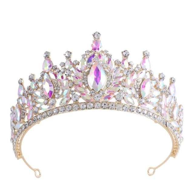 Bride Crown Alloy Horse Eye Rhinestone Queen Crown Bride Wedding Headwear