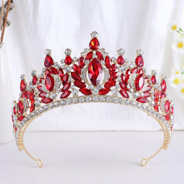 Bride Crown Alloy Horse Eye Rhinestone Queen Crown Bride Wedding Headwear