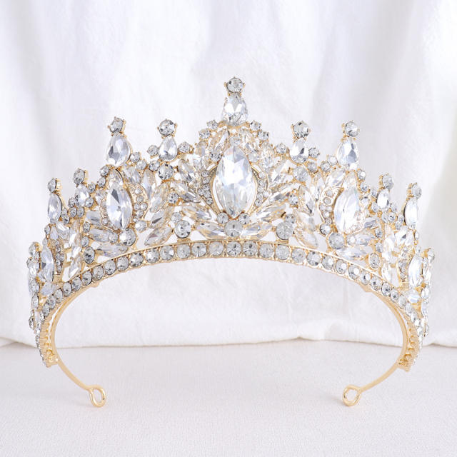 Bride Crown Alloy Horse Eye Rhinestone Queen Crown Bride Wedding Headwear
