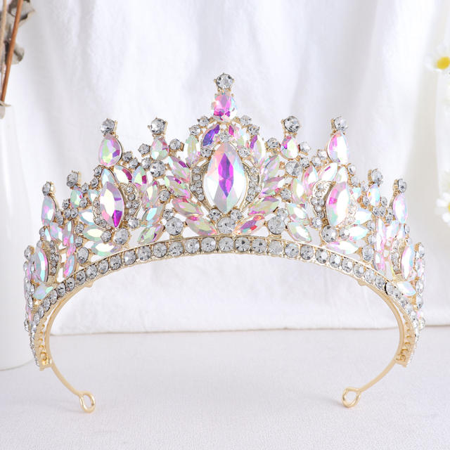 Bride Crown Alloy Horse Eye Rhinestone Queen Crown Bride Wedding Headwear