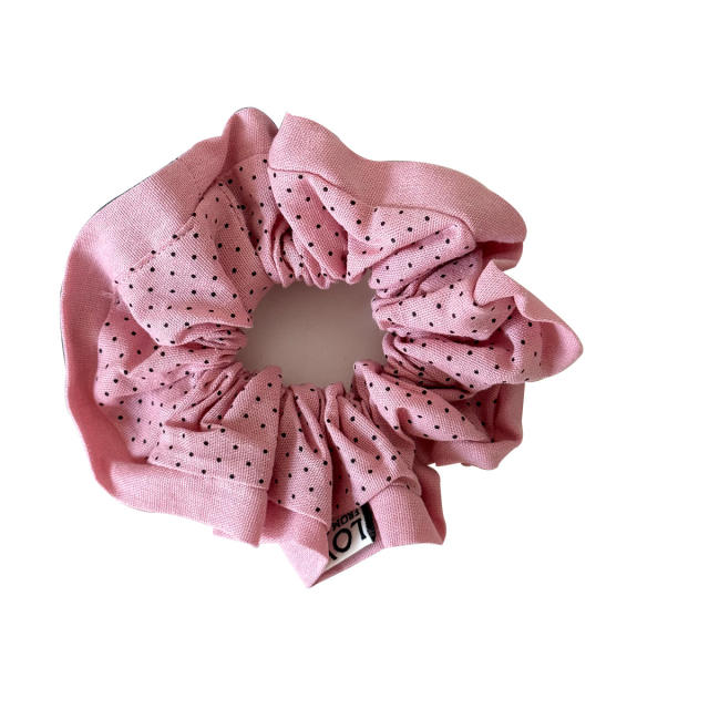 Gentle and sweet polka dot scrunchie elegant bun hairstyles