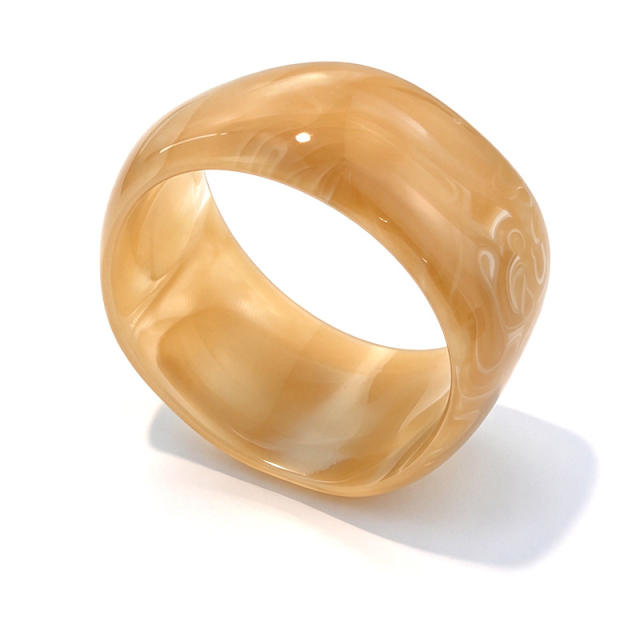 18KG mirror surface irregular design stainless steel bangle acrylic wide bangle
