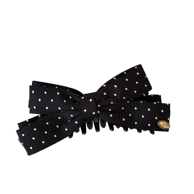 Korean-style versatile ponytail hair clip for women polka dots bow banana hair clips
