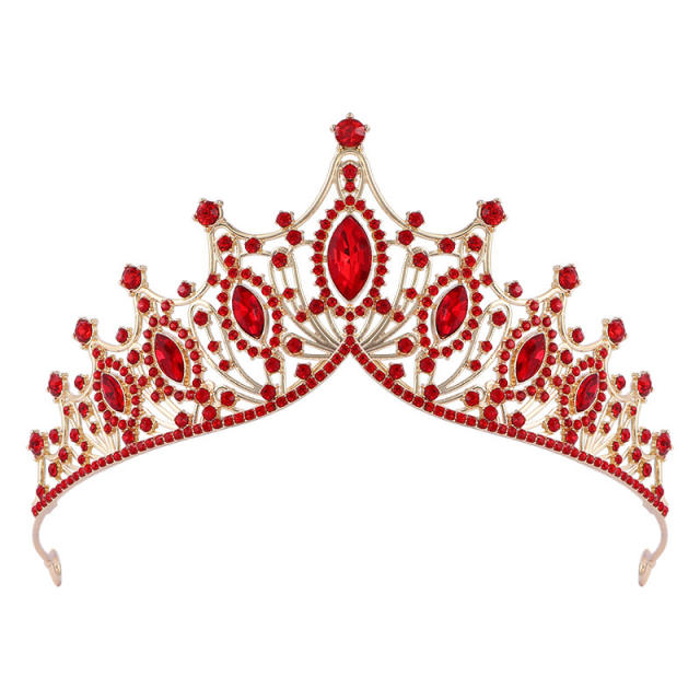 Elegant rhinestone inlaid alloy hair crown wedding hair accessory