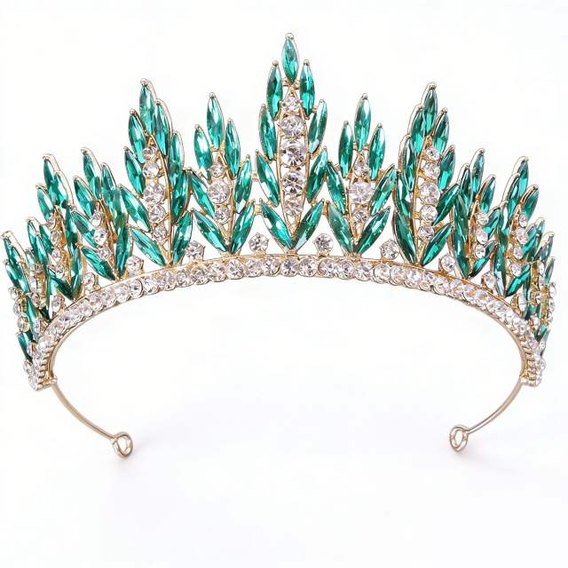 Bridal Crown Headpiece Baroque Style Alloy and Rhinestone Wedding Crown Hair Accessory