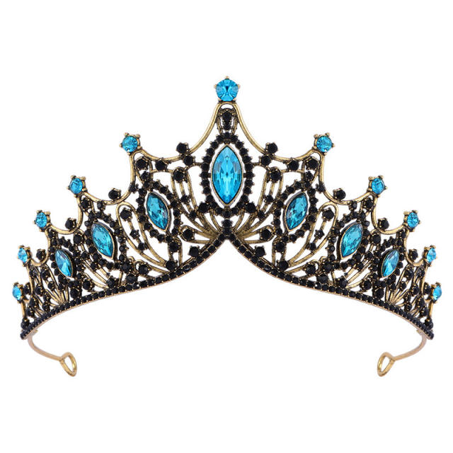 Elegant rhinestone inlaid alloy hair crown wedding hair accessory