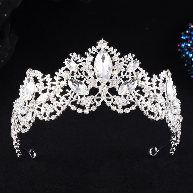 Bridal Crown Baroque Marquise Rhinestone Queen Crown