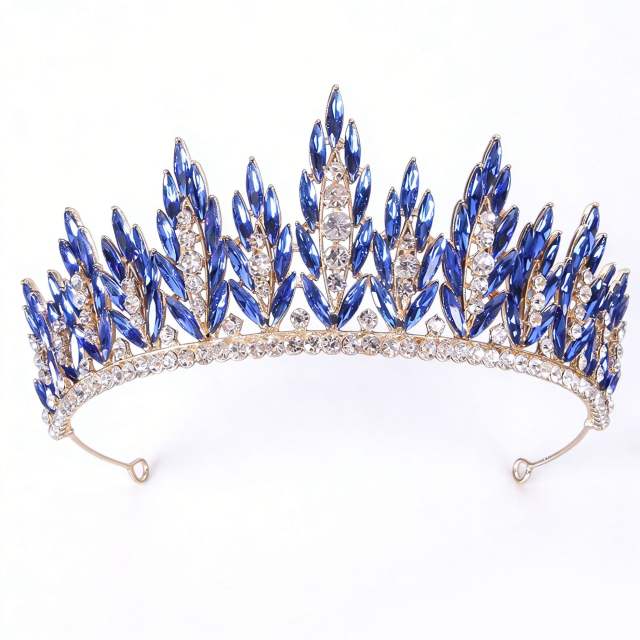 Bridal Crown Headpiece Baroque Style Alloy and Rhinestone Wedding Crown Hair Accessory