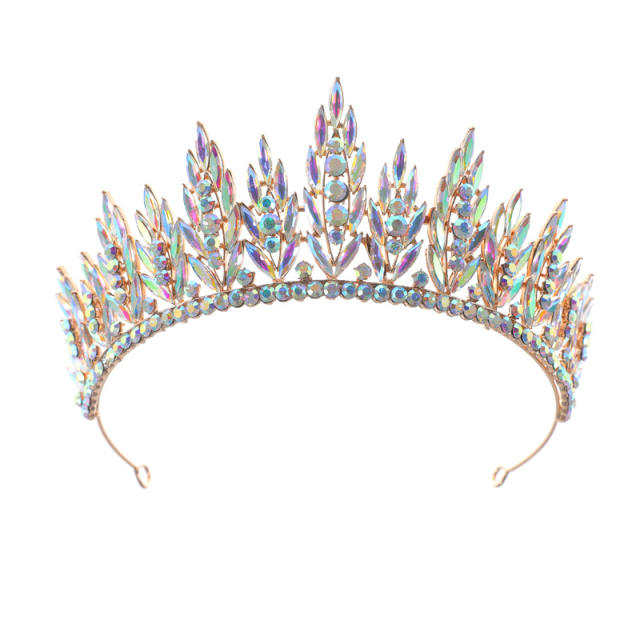 Bridal Crown Headpiece Baroque Style Alloy and Rhinestone Wedding Crown Hair Accessory