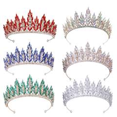 Bridal Crown Headpiece Baroque Style Alloy and Rhinestone Wedding Crown Hair Accessory
