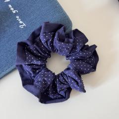 Gentle and sweet polka dot scrunchie elegant bun hairstyles