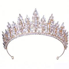 Bridal Crown Headpiece Baroque Style Alloy and Rhinestone Wedding Crown Hair Accessory
