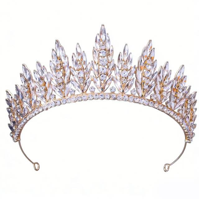 Bridal Crown Headpiece Baroque Style Alloy and Rhinestone Wedding Crown Hair Accessory