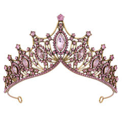 Elegant rhinestone inlaid alloy hair crown wedding hair accessory