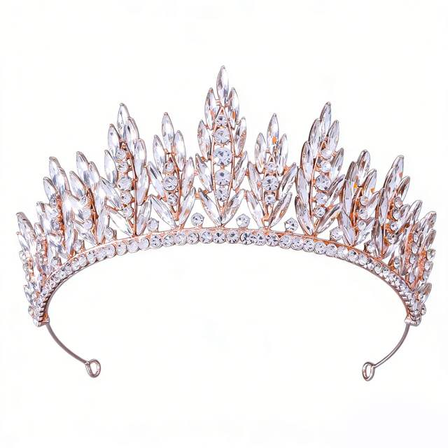 Bridal Crown Headpiece Baroque Style Alloy and Rhinestone Wedding Crown Hair Accessory