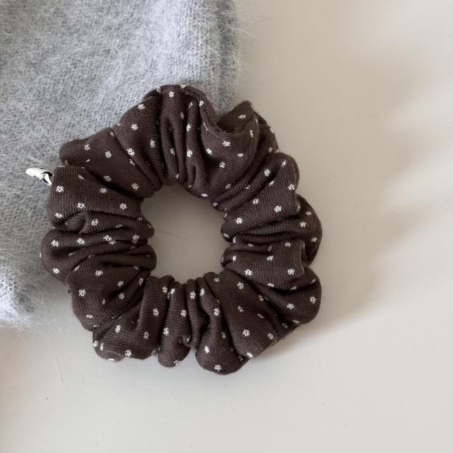 New pleated polka dot scrunchie gentle and simple hair ties