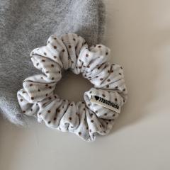 New pleated polka dot scrunchie gentle and simple hair ties