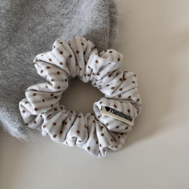 New pleated polka dot scrunchie gentle and simple hair ties