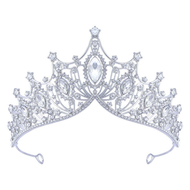 Elegant rhinestone inlaid alloy hair crown wedding hair accessory