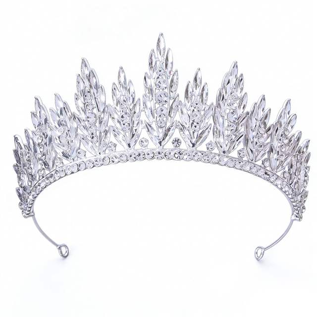 Bridal Crown Headpiece Baroque Style Alloy and Rhinestone Wedding Crown Hair Accessory