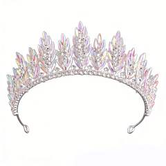 Bridal Crown Headpiece Baroque Style Alloy and Rhinestone Wedding Crown Hair Accessory
