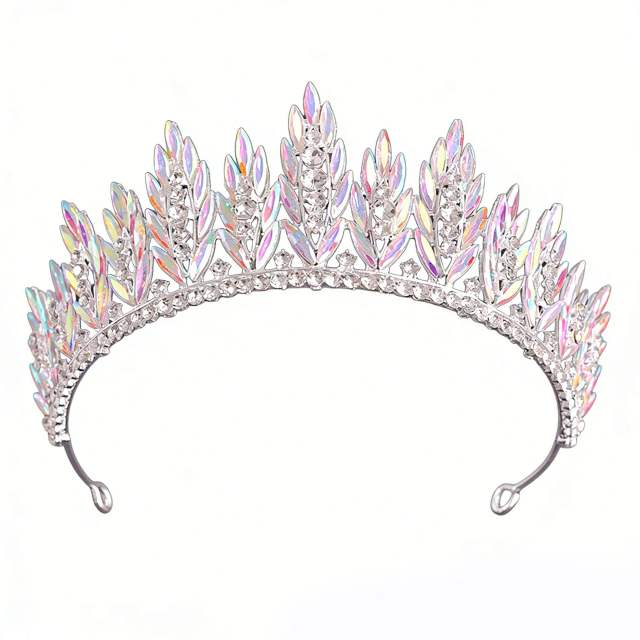 Bridal Crown Headpiece Baroque Style Alloy and Rhinestone Wedding Crown Hair Accessory