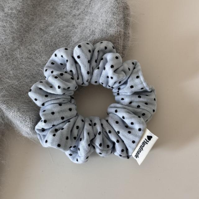 New pleated polka dot scrunchie gentle and simple hair ties
