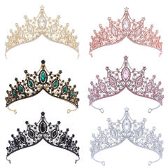 Elegant rhinestone inlaid alloy hair crown wedding hair accessory