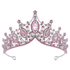 Elegant rhinestone inlaid alloy hair crown wedding hair accessory