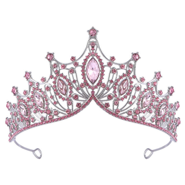 Elegant rhinestone inlaid alloy hair crown wedding hair accessory