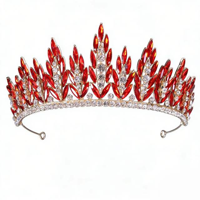 Bridal Crown Headpiece Baroque Style Alloy and Rhinestone Wedding Crown Hair Accessory